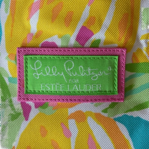 Lilly Pulitzer Estee Lauder TOTE BAG Multicolor BEACH HANDBAG (New/NWOT) LEMON - Picture 2 of 5